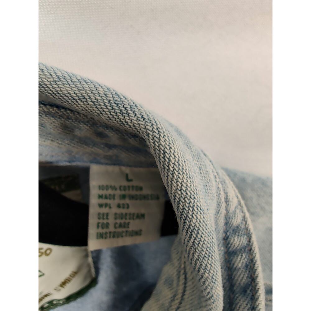 Levi's Men's L Solid Blue Denim Button-Up Shirt Long Sleeve Pockets - Picture 5 of 15